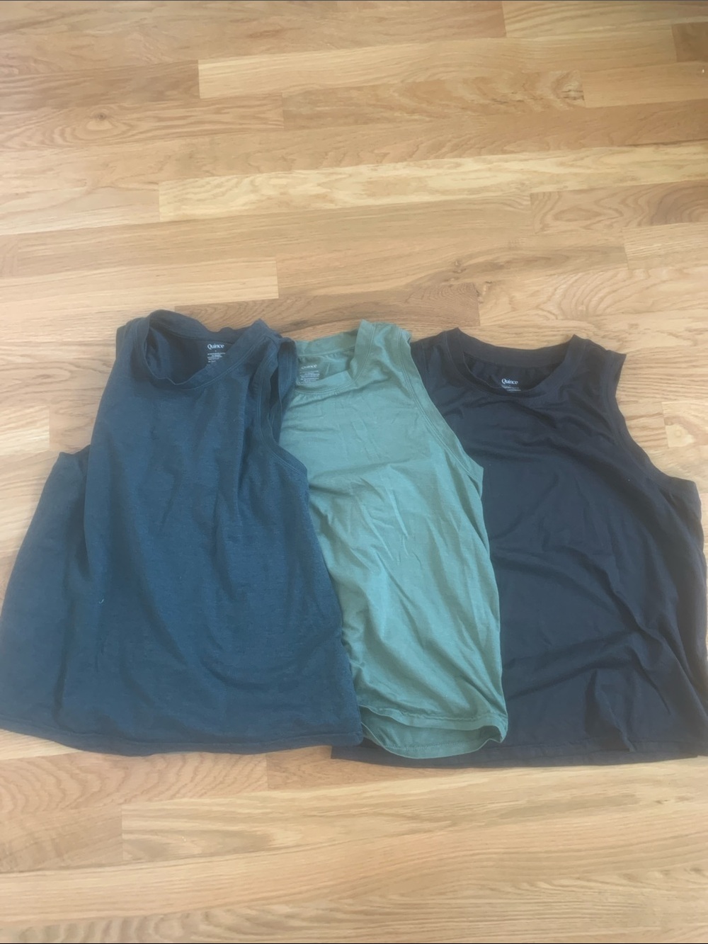 Quince Olive Tank Top with Crew Neck